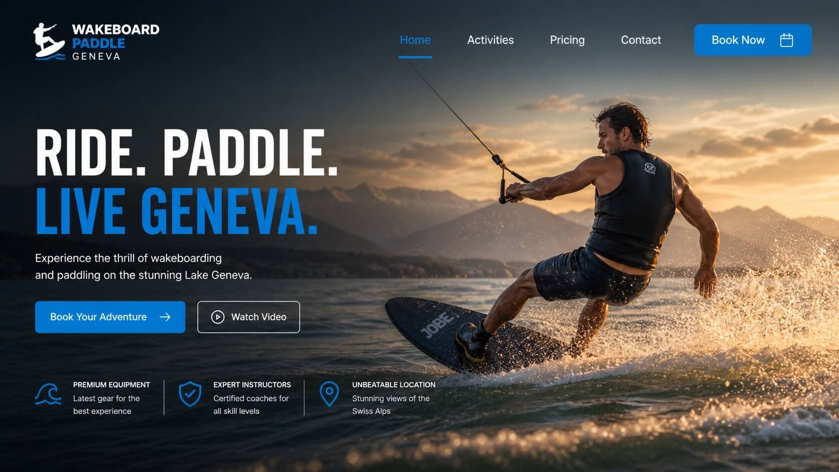 Wakeboard & Paddle Genève website